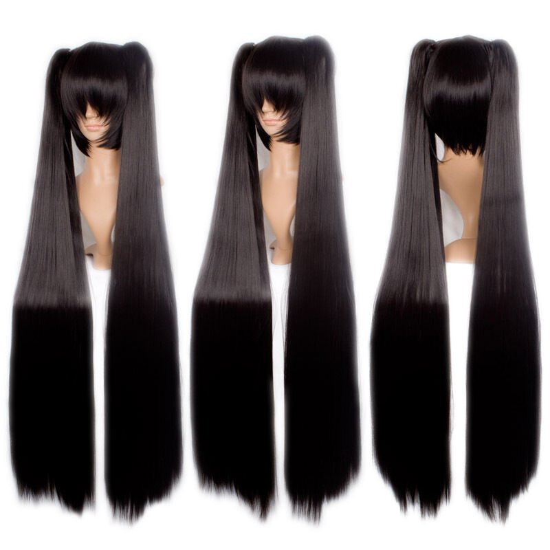 Vocaloid Zatsune Miku 120cm Straight Cosplay Wig Black Long