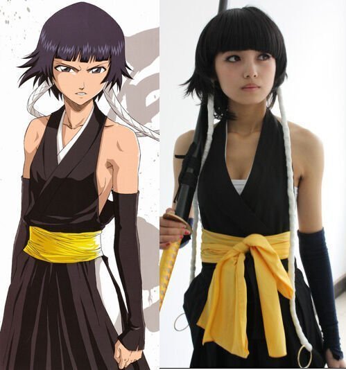 BLEACH Soifon Soi fon Cosplay Anmie Costume + Wig