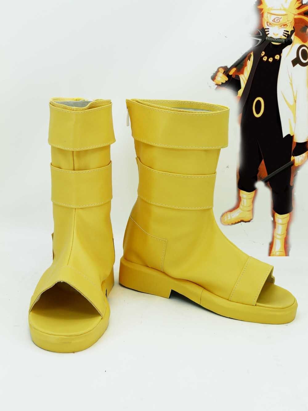 Uzumaki Naruto Cosplay Shoes Costume Gold