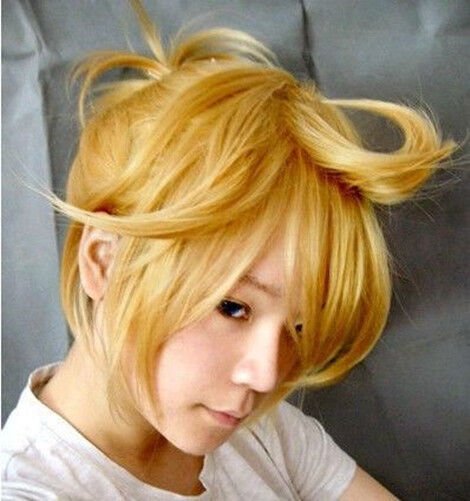 Vocaloid Kagamine Len Cosplay Wig Blonde Gold