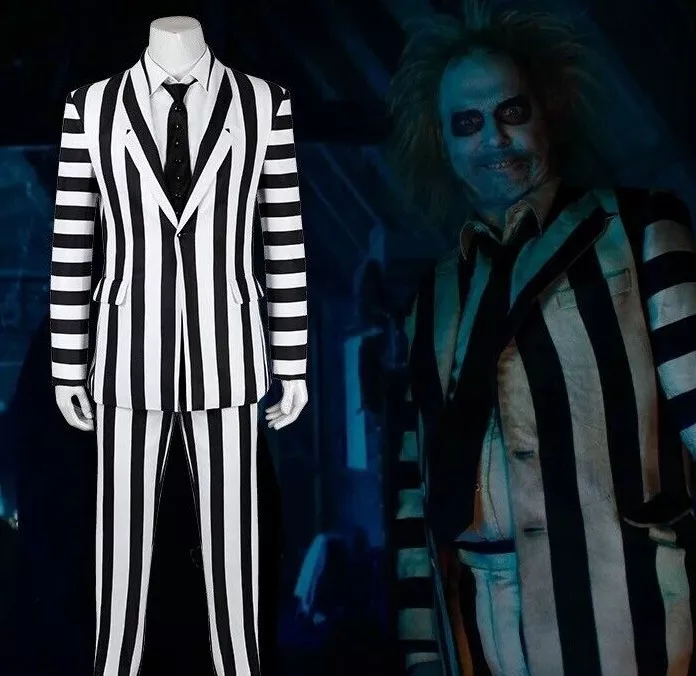 Beetlejuice 2 Cosplay Costume Outfit + Boot